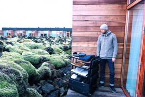 Jona Weinhofen, on tour with his band ‘I killed the prom queen’, at the Blue Lagoon Hotel, Iceland.